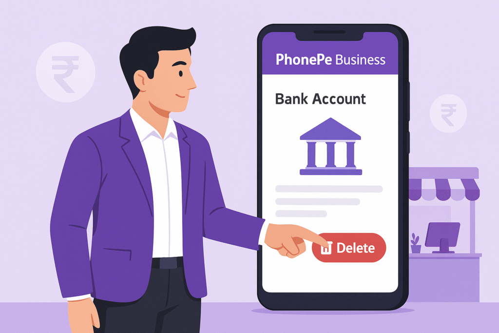 PhonePe Business Bank Account Delete